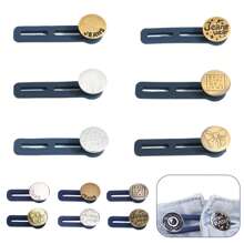 Bộ 12 nút mở rộng cho quần, nút mở rộng eo quần, nút mở rộng đàn hồi có thể điều chỉnh, nút mở rộng không cần khâu, nút mở rộng cổ áo cho áo sơ mi nam nữ (3 màu) - Nhiều màu - Xem 1