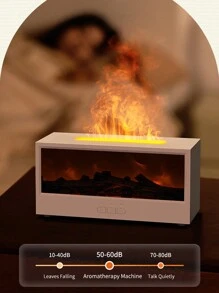 ViSSKO Difusor de aromas para lareira [Chama 3D + Controle Remoto Infravermelho] | Design retangular, 7 cores de iluminação fixas, reservatório de óleo essencial de 150ml, entrada 5V/2A (potência ≤10W), temporizador de desligamento automático, ideal para decoração de casa, mesa de escritório e estúdio de ioga.