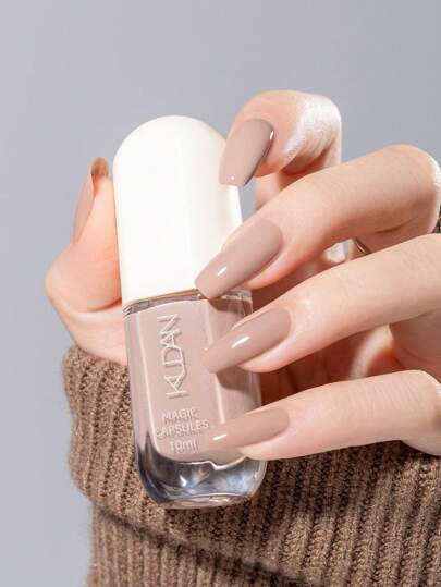 2026新款卡其星空梦幻指甲油，1瓶/10毫升，无需烘烤，快干，可撕拉，持久不脱色，无异味，水性指甲油 - 适合女性和女孩 - 秋冬新款指甲油，适合秋冬季节，美甲最佳礼物之选