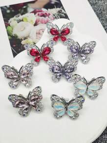 2PCS Bling Rhinestone Resin Butterfly Shoe Lace Charms Funny Shoelaces Buckles DIY Decorations Luxury Shoe Clips Accessories Decor For Women Sneakers - 2 - View 6