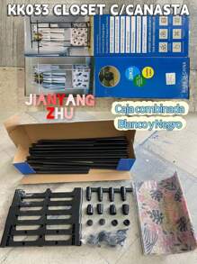 Perchero Para Ropa, Organizador de Ropa con Rueda, Perchero de Doble Barra para Ropa, Estante De Ropa Ajustable De Doble Barra Con Estantes De 3 Niveles, Organizador de Ropa con Ruedas - Negro - Ver 3