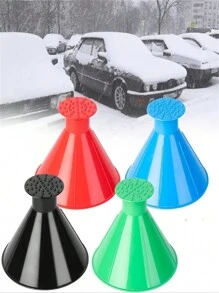 1 Piece Magic Ice & Snow Scraper Set - Easy To Use Tapered Tool For Car Windshields, Trucks And Vehicles - Durable Plastic Winter Accessories - Multicolor - View 2