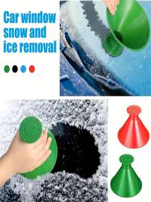 1 Piece Magic Ice & Snow Scraper Set - Easy To Use Tapered Tool For Car Windshields, Trucks And Vehicles - Durable Plastic Winter Accessories - Multicolor - View 4