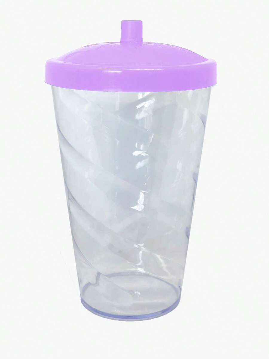 15 Twister Cups 400ML Colored Lid And Transparent Straw - 淡紫色水晶玻璃 - 查看 1