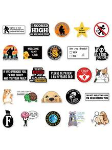 50 张恶作剧表情贴纸 PVC 礼物卡通创意装饰剪贴簿笔记本电脑行李吉他水杯手机壳 DIY 贴花、学校用品、返校 - 彩色 - 查看 7