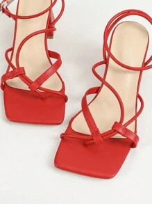 Giày cao gót đế xuồng hở mũi màu đỏ tía dành cho nữ, gợi cảm, thanh lịch cho tiệc/tiệc - Đỏ - Xem 6