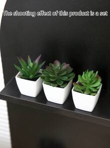 Conjunto de 3 macetas con suculentas simuladas, combinación de verde y rosa, plantas artificiales miniatura falsas para jardín, escritorio, habitación, ventana, regalo de inauguración de casa, decoración de arte, decoración de oficina, boda