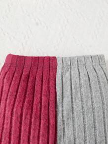 2 件小女孩高领长袖上衣和裤子套装，春季休闲装