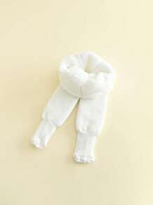 1pc Girls' Tight Pants Warm White/black Tights Baby Leggings - White - View 15