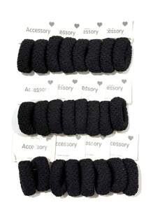 24Pcs High Elastic Hair Rope Net Durable Thick Hair Accessories - màu đen - Xem 1