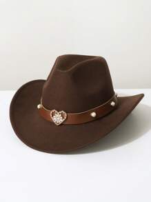 1 peça chapéu de cowboy de lã sintética feminino, tema de cowboy ocidental, adequado para festivais de música, eventos de cowboy ocidental, festas vintage, festas à fantasia, celebrações, apresentações de palco e uso diário - cartola - Ver 12