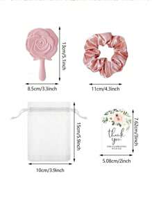 36/12/8/4 件花卉手柄化妆镜，玫瑰设计紧凑型镜子公主镜镜子迷你可爱镜子，手持镜，手持化妆镜，紧凑型旅行镜，礼品套装，非常适合生日、婚礼、派对，送给同事、朋友和家人的完美礼物，情人节伴娘礼物伴娘礼物拥抱卡 - 彩色 - 查看 6