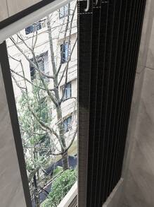 Tende corte, tende di piccole dimensioni, tende piccole per finestre di cucina, seminterrato e bagno, tessuto spesso che può bloccare vento, calore e luce - nero - Visualizzare 7