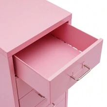 Storage Cabinet With 5 Drawers, Metal Drawer Organizer With Wheels 28*41*69cm, Pink Multi-Use Storage Cabinet For Living Room Study Room Bathroom Steel Made Durable Easy Installation - Hồng - Xem 7
