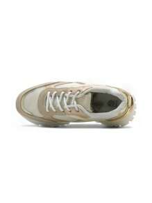 Ademende, comfortabele en lichtgewicht contrasterende kleurblok-pailletten-metalen-decor casual hardloopsneakers