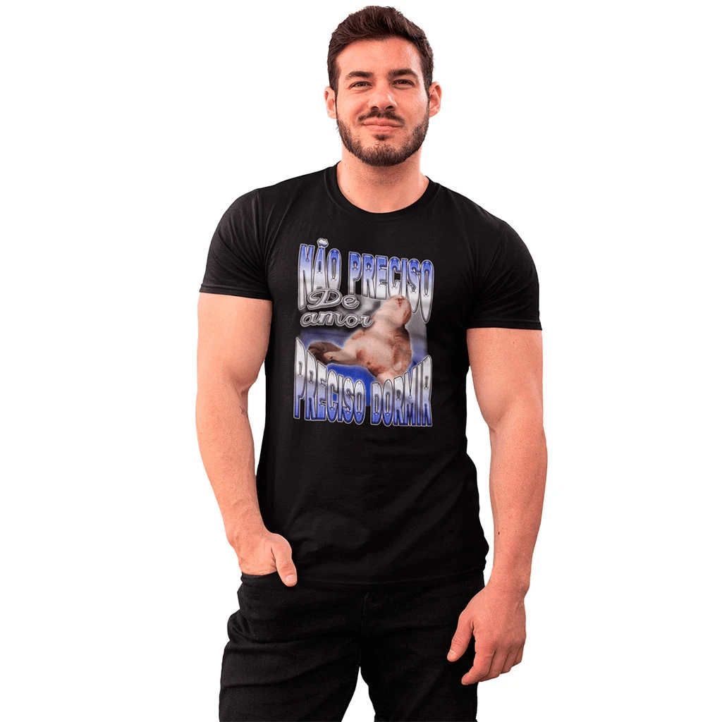 I Don't Need Love Funny Cat Meme Printed Unisex 100% Cotton T-Shirt