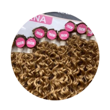 Curly Hair For Interlacing Verna Noble Lady Protein Fiber 75cm - 9 Screens - 320g - Camel - View 3