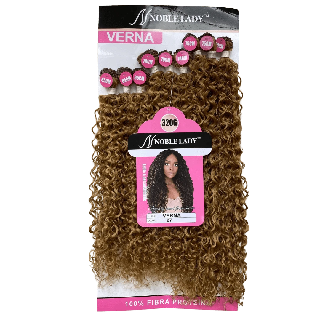 Curly Hair For Interlacing Verna Noble Lady Protein Fiber 75cm - 9 Screens - 320g - Camel - View 1
