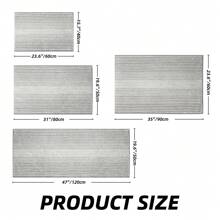 COSY HOMEER COSY HOMEER 1pc Super Soft Absorbent Non-Slip Washable Bathroom Rug, Luxury Fluffy Chenille Bath Mat For Bathroom Floor, Bathtub, Shower, Black And White Gradient