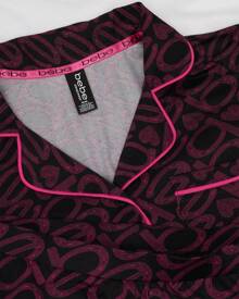 Bebe Pajama Set For Women, Stretch Rayon Knit Short Sleeve PJs For Women Set, Ladies Pajamas Sets - Black 6 - View 4