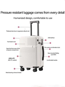 1 件 20 英寸前开式多功能随身行李箱：随时使用方便高效，抗暴力硬壳，安全充电和通信，移动顺畅安静，双拉链设计，无障碍性极佳，解放双手出行，令人印象深刻的内部空间，非常适合圣诞节、情人节、2025 年新年的礼物，冬季旅行必备。适合商务、短期旅行和学生交通。