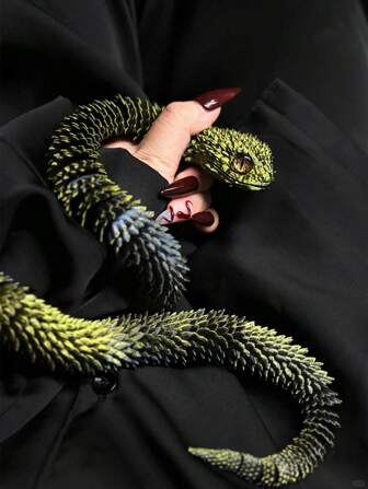 1pc 3D Printed Snake Rotatable Articulated Snake Joint Mobility Animal Simulation Model Python Snake Figurine With Flexible Joints Artistic Craft Decor Office Desktop Ornament Home Decor Birthday Gift