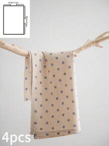 American Pastoral Retro Minimalist Floral Print Napkin/Towel, Rectangular Versatile Handcloth, All Season - A - View 8