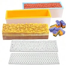 42oz Flexible Silicone Rectangular Soap Mold DIY Bee Honeycomb Rose Design Silicone Mat Perfect For DIY Soap Candle Mkaing Including Sturdy Plastic Boxes - Multicolor - View 9