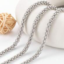 1m/39.37inch High Quality Stainless Steel Lantern Shape Chain Round Circle Link Handmade Craft Chain, Suitable For DIY Jewelry Making Necklace Bracelet Bag Chain And Bag Apparel Accessories Finding Components Craft Supplies, Fit For Men And Women Fashion Style