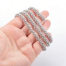 1m/39.37inch High Quality Stainless Steel Lantern Shape Chain Round Circle Link Handmade Craft Chain, Suitable For DIY Jewelry Making Necklace Bracelet Bag Chain And Bag Apparel Accessories Finding Components Craft Supplies, Fit For Men And Women Fashion Style