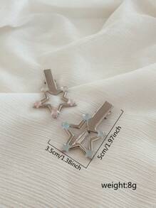 2 pares (4 piezas) de pinzas para el cabello/accesorios con diseño de estrella lindos y elegantes para Halloween, aptos para uso diario y fiestas (el producto es fotoluminiscente y requiere exposición a la luz para brillar en la oscuridad)
