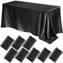 Toalha de mesa retangular de cetim de 1 peça, tecido suave semelhante à seda para festas, casamentos, jantares de feriados, eventos ao ar livre (vinho tinto/branco/preto/champanhe/verde oliva)