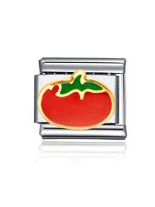 1 pieza Componente para hacer joyas de acero inoxidable, un brazalete modular para pareja con cuentas en forma de fruta y verdura, apto como regalo del Día de San Valentín 2025, para fiestas o accesorios diarios - Multicolor - Ver 22