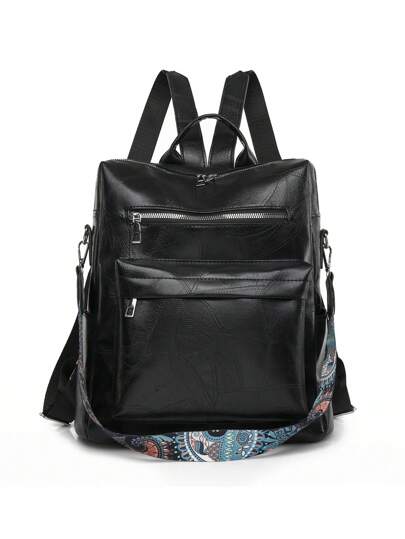 LECEY 复古 PU 皮革可转换背包钱包 - 宽敞的双向设计，配有笔记本电脑隔层和可调节肩带 - 非常适合旅行、工作、学校和日常使用