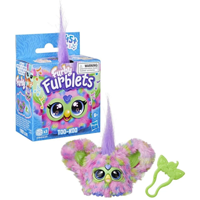 Hasbro Furby Furblets Too-Koo Mini Friend, 45+ sons e música, fala apenas Furbish, brinquedos de pelúcia eletrônicos para crianças de 6 anos ou mais, multicolorido