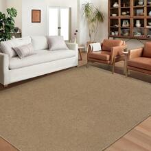 Modern Solid Textured Rug Soft Woven Rug Low Pile Anti-Shedding Rug Washable Area Rug For Living Room Bedroom Farmhouse - màu nâu - Xem 3