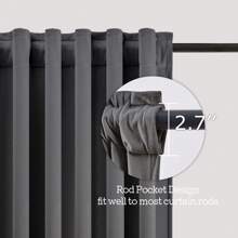 Topfinel 6 Panels Velvet Curtains Blackout Rod Pocket Back Tab Curtains For Living Room Bedroom Thermal Insulated Soundproof Window Drapes Room Darkening Privacy Home Decor Machine Washable - 灰色 - 查看 4