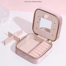 1个便携式化妆品桌面收纳盒，珠宝盒，可收纳项链、戒指、耳环，优雅精致的珠宝整理盒，房间装饰 - 彩色 - 查看 11