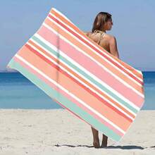 1pc Extra Large Beach Towel, Oversized, Super Absorbent, Beach Bath Towel, Microfiber Beach Blanket, 59"X29", Essential For Summer, Suitable For, Men, Girl, Girls, Windproof, UV Protection, Beach, Party, Drying Travel, Camping, Beach Accessories, Perfect Gift For Vacation, Girl Valentine Gift Birthday Boyfriend Girlfriend Holiday Bathroom Decor Beach Essentials