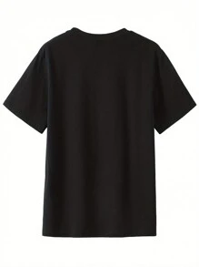 Men'S Cute Strawberry Cat Graphic T-Shirt - Casual Summer Style, Round Neck, Polyester, Rib-Knit Detail, Lightweight 180g/M², Cartoon Animal Print, Strawberry Themed Items