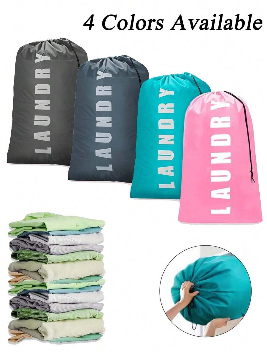 1/2 件旅行洗衣袋，可折叠脏布洗衣旅行袋，超大旅行洗衣袋，重型旅行洗衣袋，大号洗衣篮内衬，洗衣袋，适合家庭使用、大学生、旅行、健身房、营地、学生、卧室收纳、居家旅行 - 彩色 - 查看 1