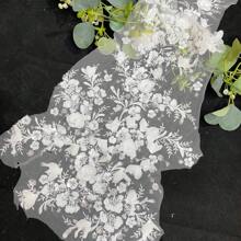 1pc Embroidered 3D Crystal Sequin Floral Lace Fabric Applique Patch, Front Chest & Back Decorative, Handmade DIY Hot Selling Material, White Versatile Fabric, Suitable For Birthday Party, Stage, And Crafting Hobbies (Emblem, Stickers)