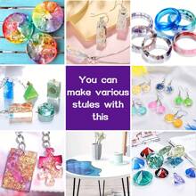 Crystal Clear Epoxy Resin Kit, 3.42/6.83/17oz Epoxy Resin Glue With Silicon Cups,Concentrated Dye,Self-Leveling, Bubble-Free Coating And Casting Resin For DIY Art & Crafts, Jewelry, Coasters, Molds - Multicolor - View 8