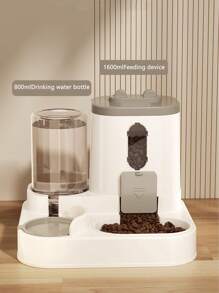 1 件宠物水瓶和宠物喂食器 - 二合一大容量（水瓶 800 毫升和喂食器 1600 毫升），自动补充食物和饮用水，可储存 10 天猫狗食物，狗碗和猫碗 - 宠物用品