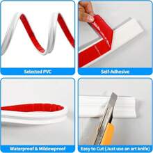 78.7 X 1.26 Inch Decorative Wall Trim Molding And Chair Rails, Flexible Peel & Stick, Corner Trim Decor, Suitable For Walls, Floors, Ceilings, Mirrors, And Cabinet Doors - Multicolor - View 5
