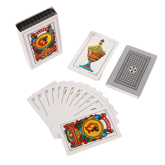 1 Deck 100% Plastic 50 Spanish Playing Cards In Plastic Box, 6.2*9.5 Plastic Poker Cards, Family Gathering, Entertainment, Games, Parties, Waterproof, Washable, Mexican Design, Funny, Creative, Valentine's Day Gift, New Year Games, Wedding Games, New Year Gift, Valentine's Day Games