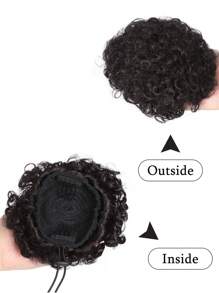 4 Inch African Voluminous Drawstring Ponytail Curly Hair Extensions, Synthetic Short Piece For Girls & Kids, Single Pack - Multicolor - View 7