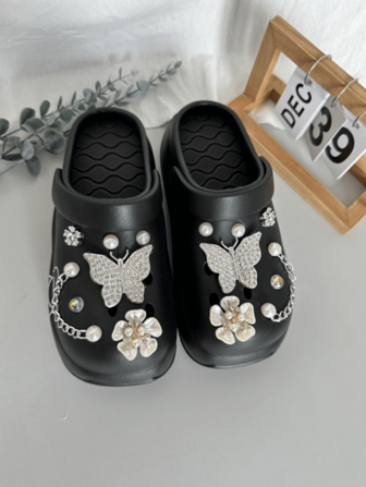 Women's Simple Cute Pattern Slip-On Breathable Wedge Sandals, Versatile Comfortable For Indoor Outdoor, Fashion