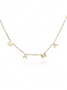 1 件优雅“MAMA”字母吊坠项链，18K 镀金不锈钢防水女士锁骨链，迷人珠宝，适合婚礼、度假、母亲节礼物 - 不銹鋼 - 查看 15