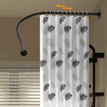 Eatssode Barra de cortina de ducha, ajustable de 72-95 x 90-130 cm, barra de cortina de ducha angular, barra de ducha para decoración de baño, accesorios de baño, decoración de regreso a clases, decoración de otoño